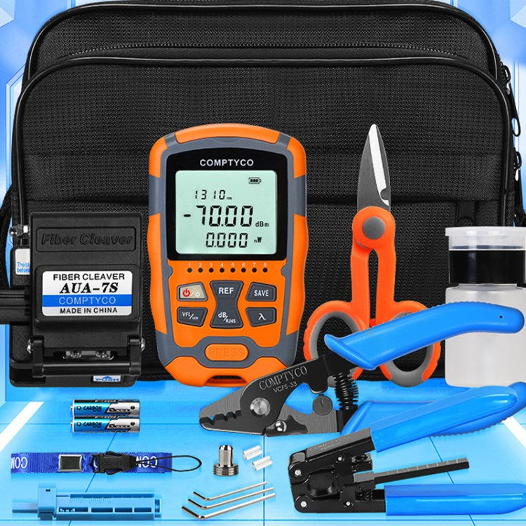 AUA-M70 FTTH Fiber Optic Tool Kit 15km Optical Power Meter Visual Fault Locator Tester Network Cable Tester