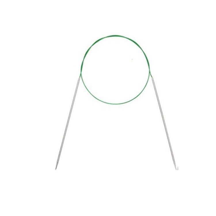 40cm Circular Knitting Needle Stainless Steel Round Weaving Pin Crochet Yarn Needles - 2.25mm