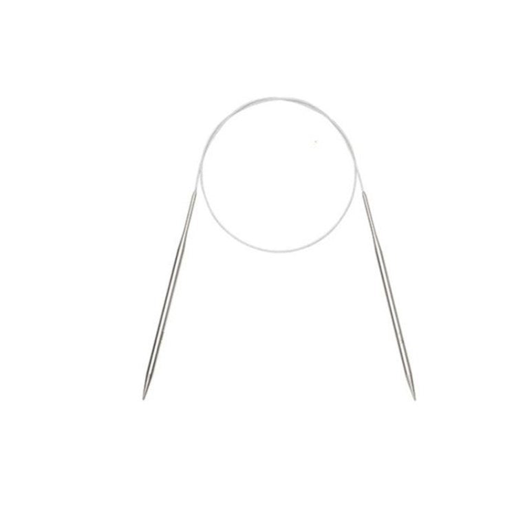100cm Stainless Steel Circular Knitting Needle Crochet Yarn Needles Round Weaving Pin - 5mm