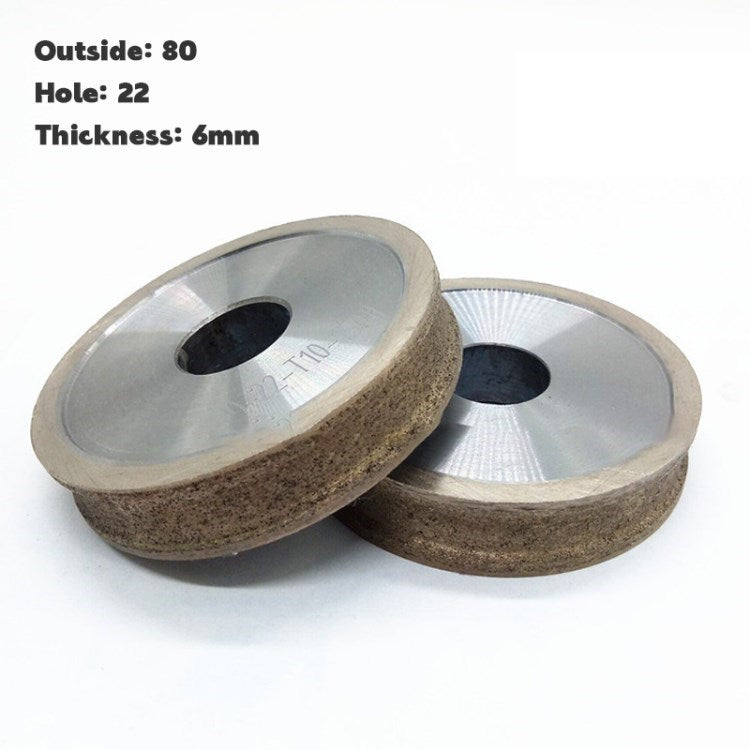 Straight / Round Edge Grinding Wheel Glass Diamond Grinding Wheel Disc 80mm Outer Diameter for Metal Stone Grinding and Processing - 80x22x6mm / Straight Edge