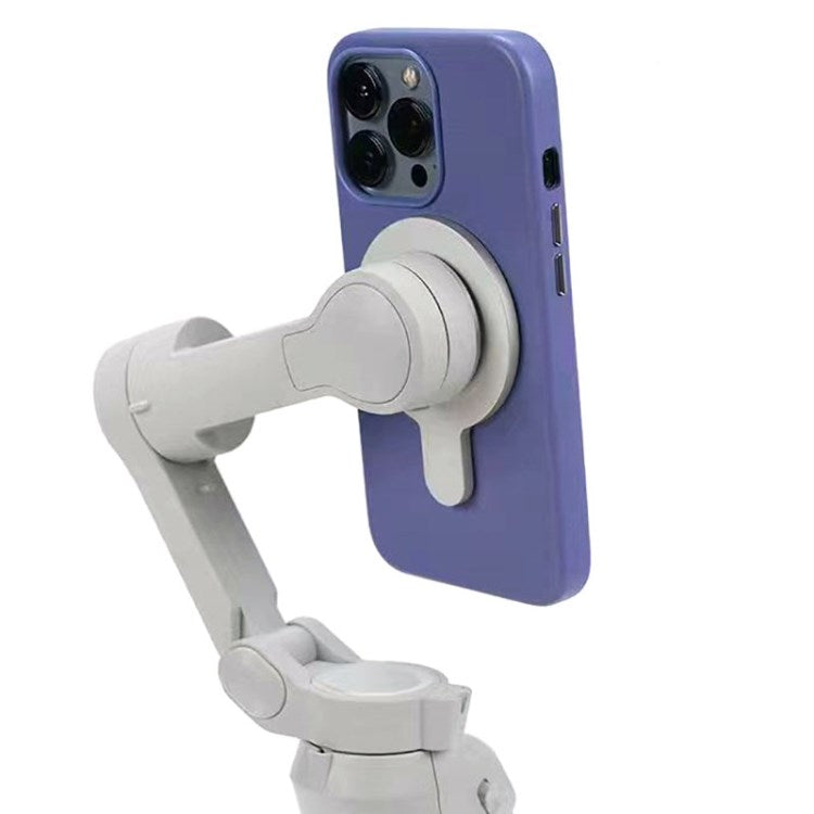Magnetic Ring Clamp Holder Phone Mount Bracket for DJI OM4 OM5 / OSMO Mobile SE / OSMO Mobile 6 Gimbal Stabilizer - Silver