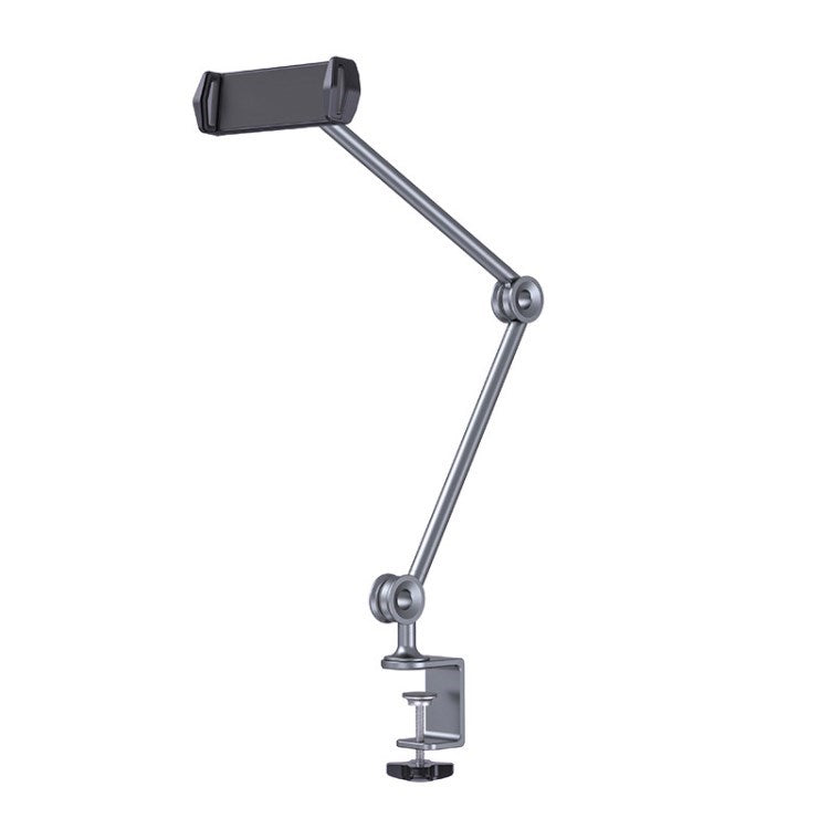 BONERUY P80 Phone Holder Universal 360° Rotation Phone Tablet Clip Stand Long Arm Bracket - Grey