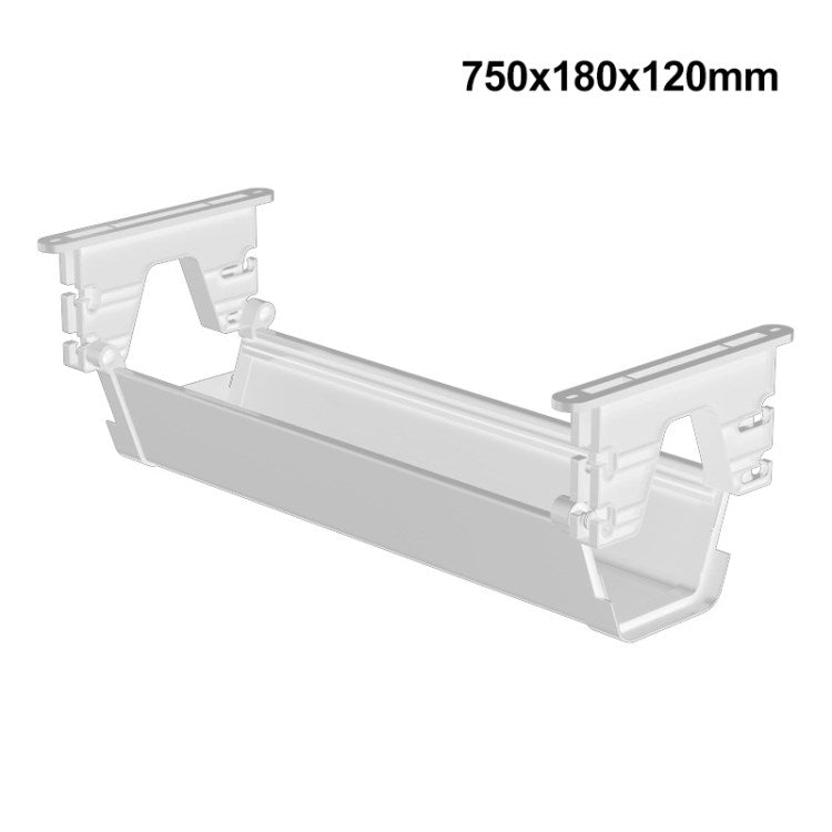 Under Desk Cable Management Tray Drill-Free Wire Organizer Rack Cable Organizer Wire Cable Holder for Desks, Offices, and Kitchens - White / 750x180x120mm