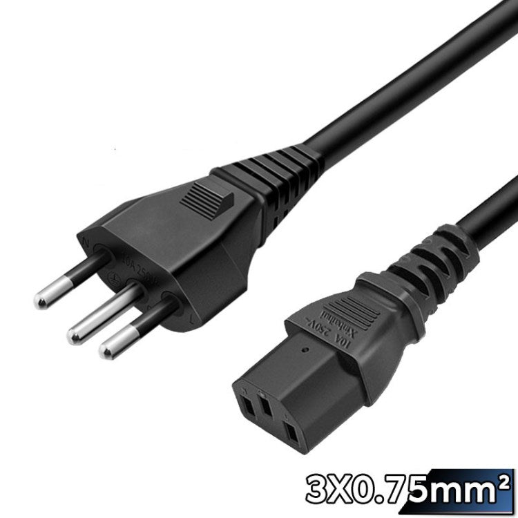 1.5m Brazil Plug Power Cord C13 Extension Cable 3-Prong AC Power Supply Cable for PC Computer Monitor (with inmetro Certification)