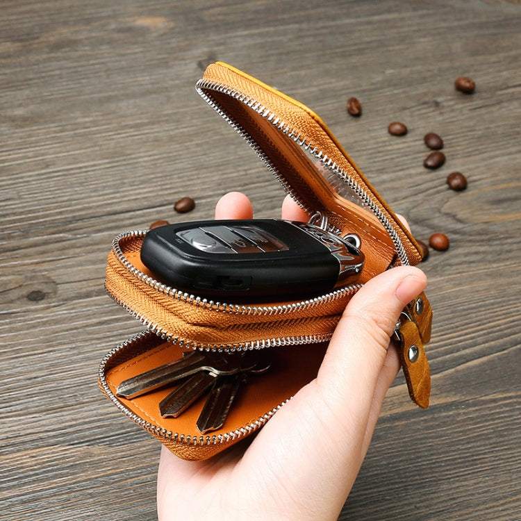 TP-9009 Double-deck Multi-function Car Key Bag(Coffee)