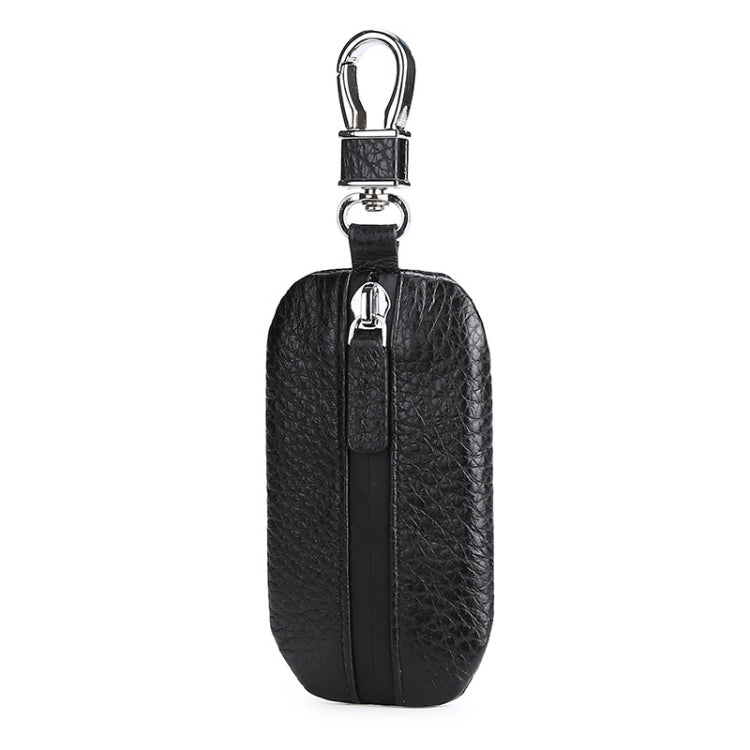 TP-9016 Litchi Texture Waterproof Zipper Car Key Bag (Black)