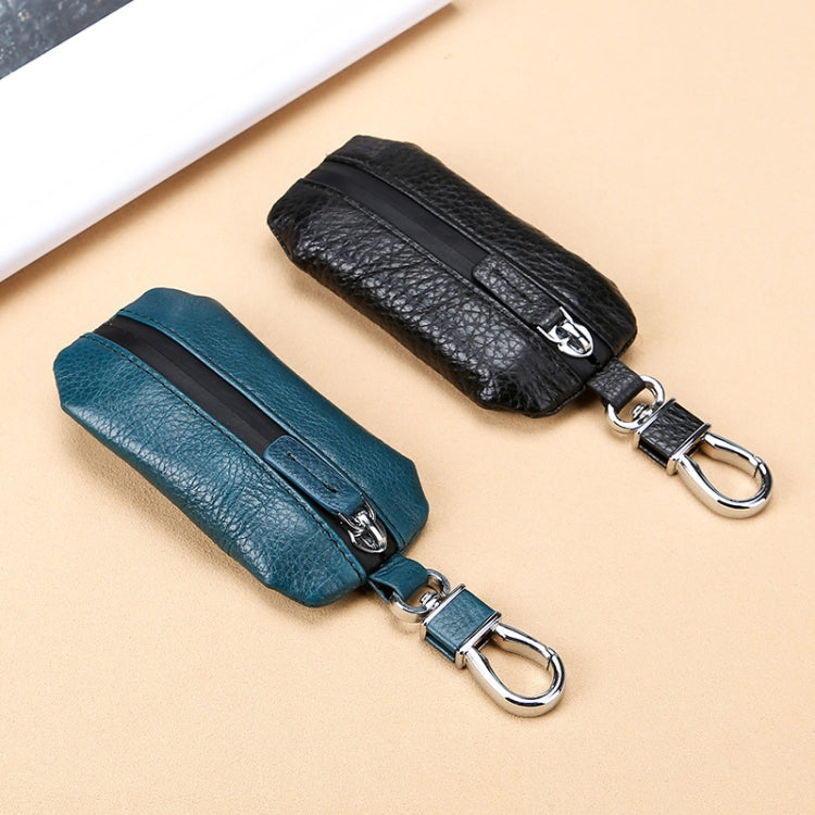 TP-9016 Litchi Texture Waterproof Zipper Car Key Bag (Black)