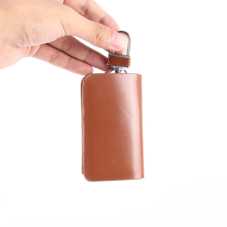 Universal Leather Flash Powder Texture Waist Hanging Zipper Wallets Key Holder Bag (No Include Key)(Brown)