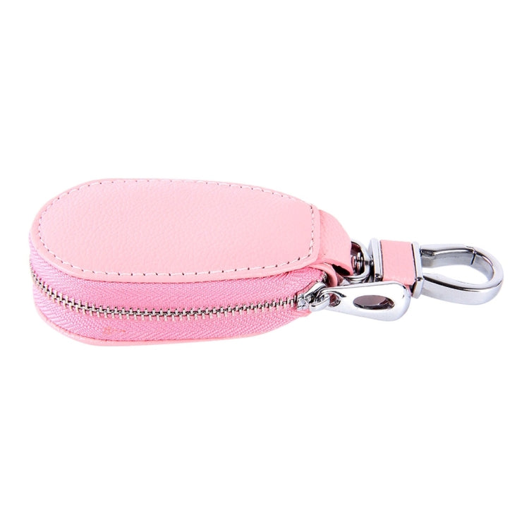 Universal Leather Crocodile Texture Waist Hanging Zipper Wallets Key Holder Bag (No Include Key)(Pink)