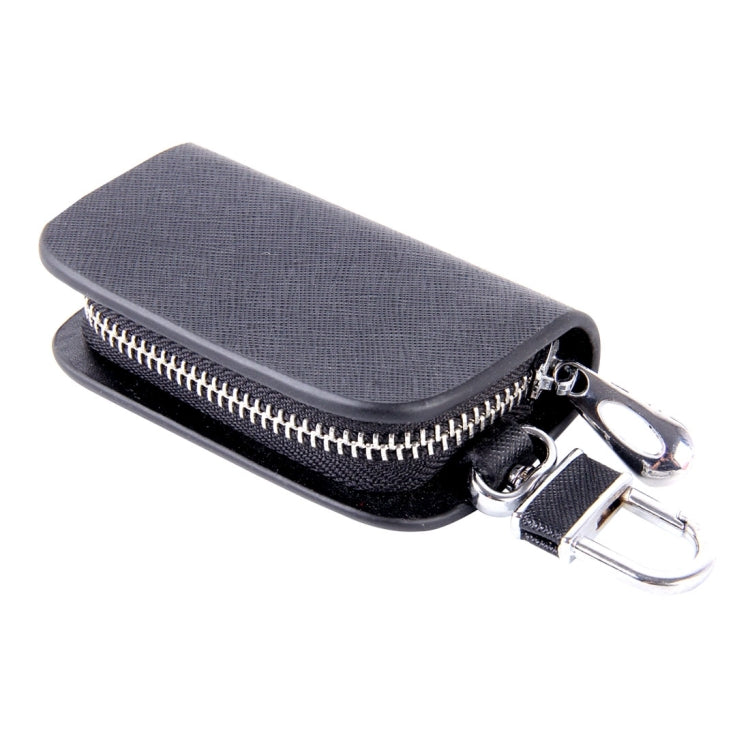 Universal Leather Denim Texture Waist Hanging Zipper Wallets Key Holder Bag (No Include Key)(Black)