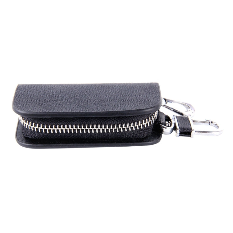 Universal Leather Denim Texture Waist Hanging Zipper Wallets Key Holder Bag (No Include Key)(Black)