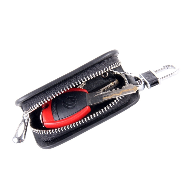 Universal Leather Denim Texture Waist Hanging Zipper Wallets Key Holder Bag (No Include Key)(Black)