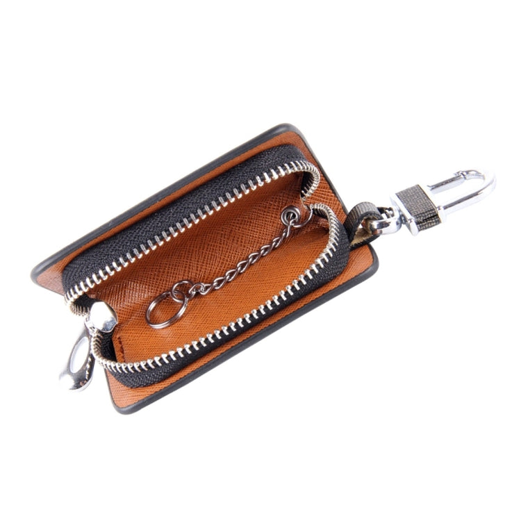 Universal Leather Knead Skin Texture Waist Hanging Zipper Wallets Key Holder Bag (No Include Key)(Black)