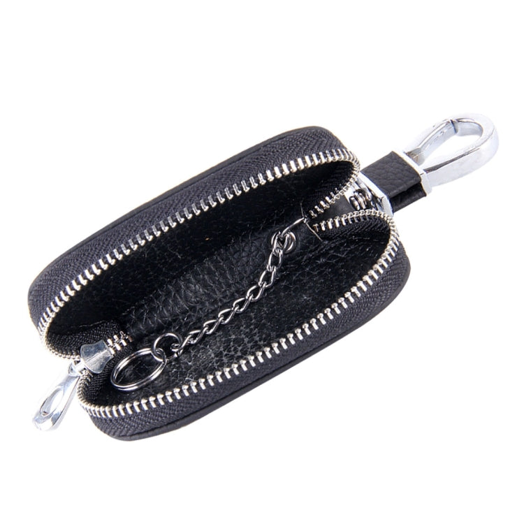 Universal Leather Crocodile Texture Waist Hanging Zipper Wallets Key Holder Bag (No Include Key)(Black)