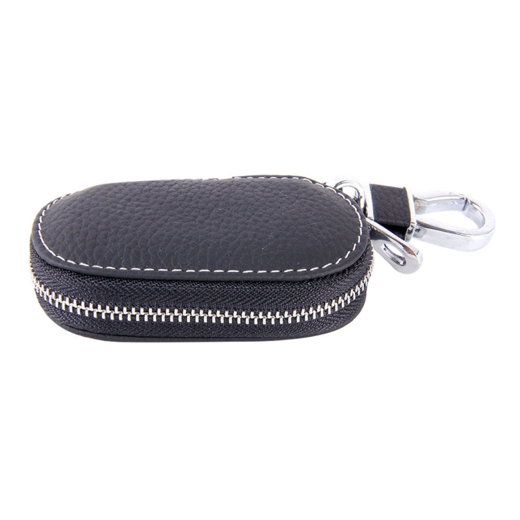 Universal Leather Crocodile Texture Waist Hanging Zipper Wallets Key Holder Bag (No Include Key)(Black)
