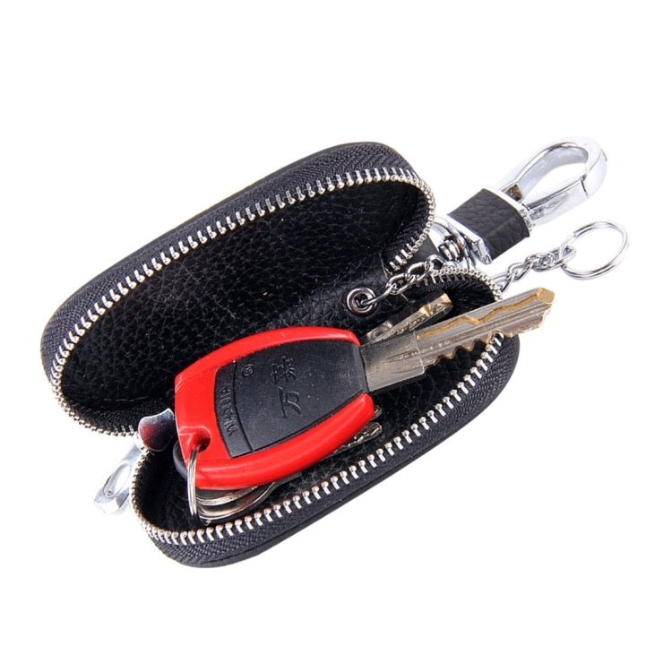 Universal Leather Crocodile Texture Waist Hanging Zipper Wallets Key Holder Bag (No Include Key)(Black)