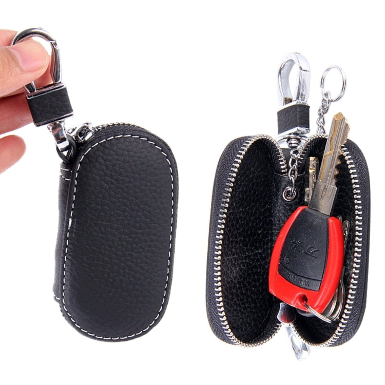 Universal Leather Crocodile Texture Waist Hanging Zipper Wallets Key Holder Bag (No Include Key)(Black)