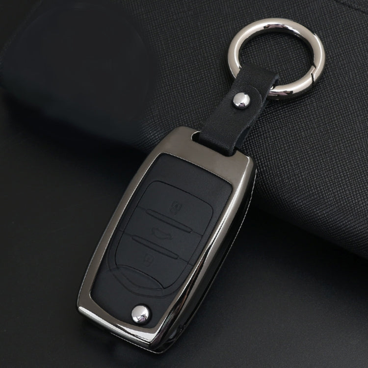 A Style Car Auto Buckle Key Shell Colorful Ring Zinc Alloy Car Chain Shell Car Key Shell Case for PAOJUN, Random Color Delivery