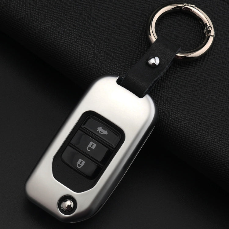 A Style Car Auto Buckle Key Shell Colorful Ring Zinc Alloy Car Chain Shell Car Key Shell Case for Honda, Random Color Delivery