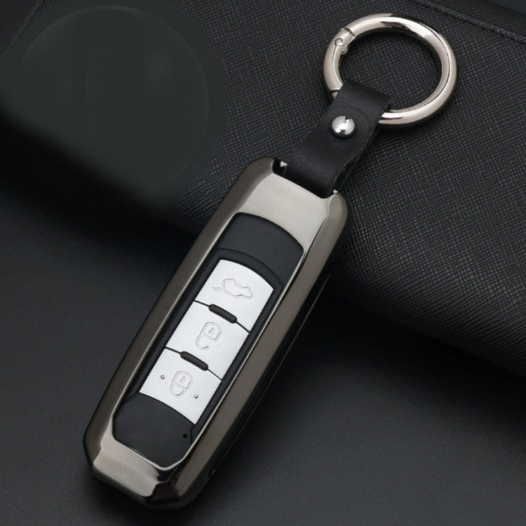 A Style Car Auto Buckle Key Shell Zinc Alloy Car Chain Shell Car Key Shell Case Key Ring for Trumpchi, Random Color Delivery