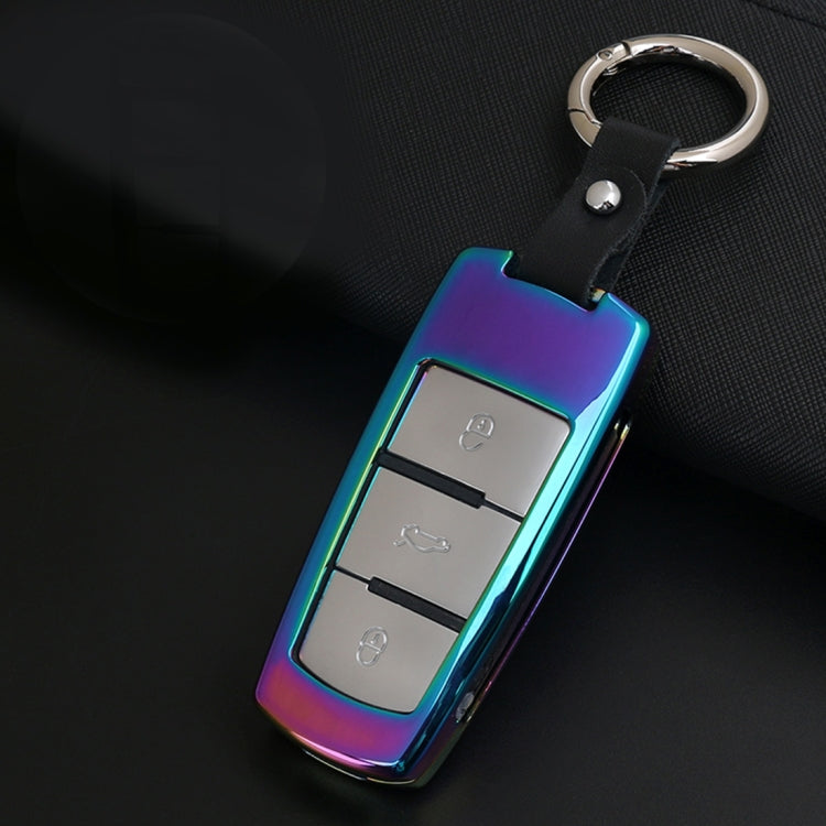 A Style Car Auto Buckle Key Shell Zinc Alloy Car Chain Shell Car Key Shell Case Key Ring for Volkswagen, Random Color Delivery