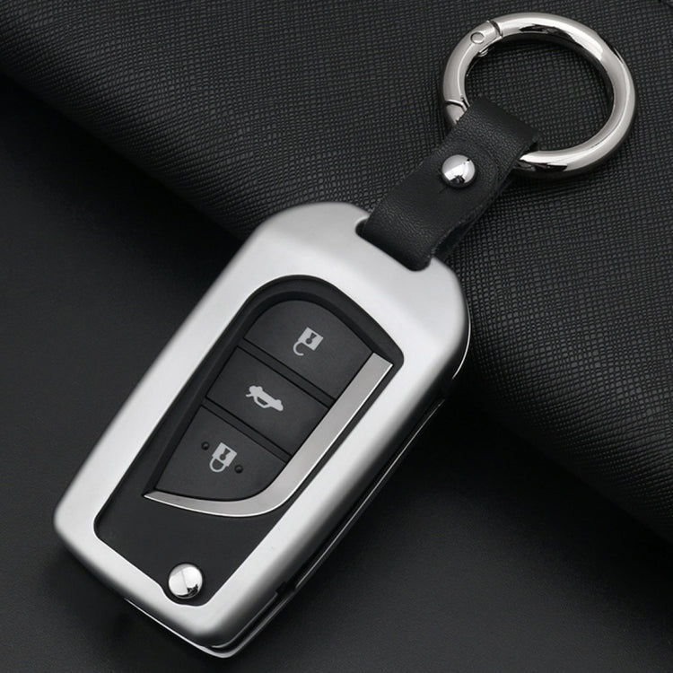 A Style Car Buckle Key Shell Zinc Alloy Car Chain Shell Car Key Shell Case Key Ring for Toyota, Random Color Delivery