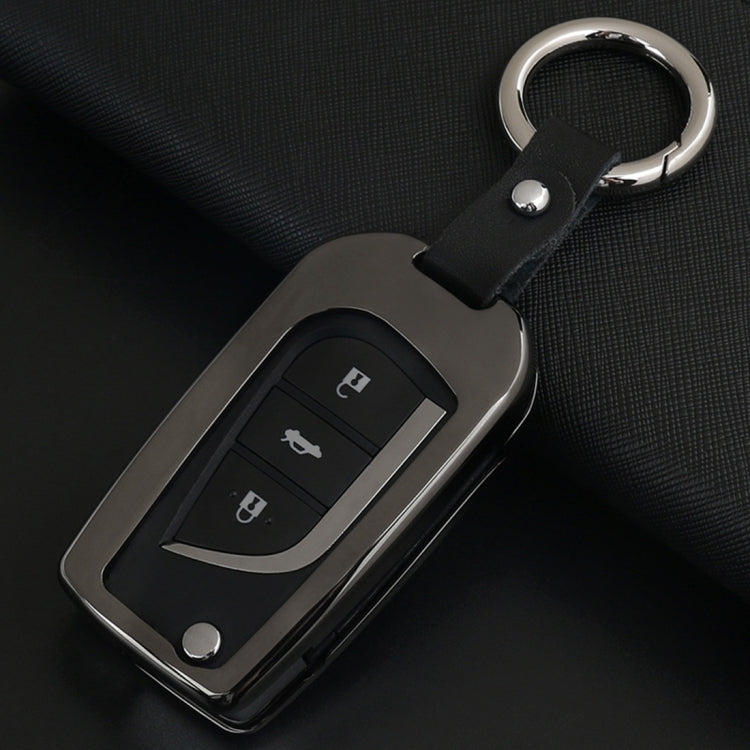 A Style Car Buckle Key Shell Zinc Alloy Car Chain Shell Car Key Shell Case Key Ring for Toyota, Random Color Delivery