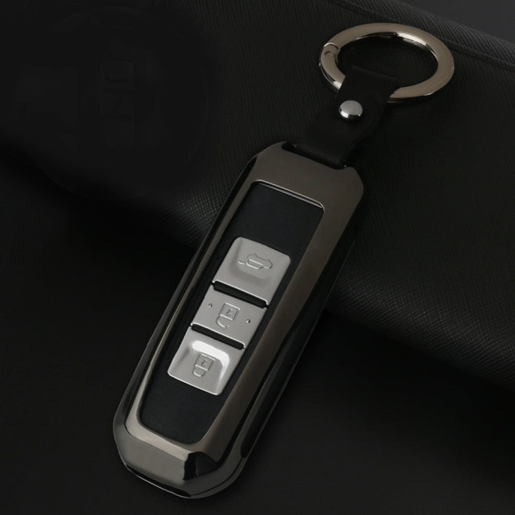 B Style Car Auto Buckle Key Shell Car Remote Control Shell Zinc Alloy Car Chain Shell Car Key Shell Case for PAOJUN, Random Color Delivery