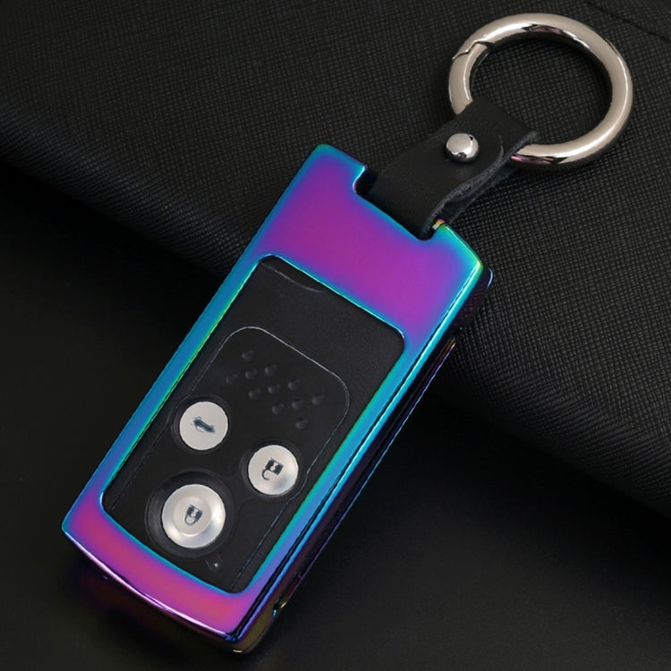 C Style Car Auto Buckle Key Shell Colorful Ring Zinc Alloy Car Chain Shell Car Key Shell Case for Honda, Random Color Delivery