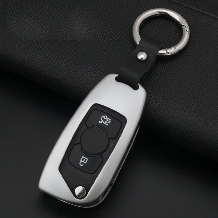 C Style Car Auto Buckle Key Shell Colorful Ring Zinc Alloy Car Chain Shell Car Key Shell Case for Buick, Random Color Delivery