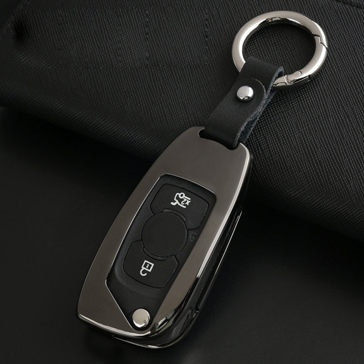 C Style Car Auto Buckle Key Shell Colorful Ring Zinc Alloy Car Chain Shell Car Key Shell Case for Buick, Random Color Delivery