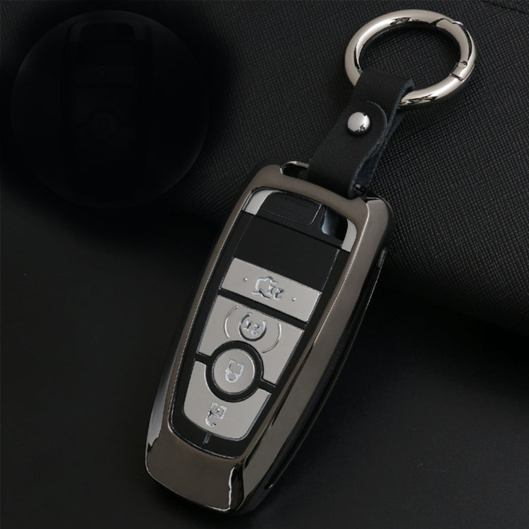 D Style Car Buckle Key Shell Zinc Alloy Car Key Shell Case Key Ring for Ford, Random Color Delivery