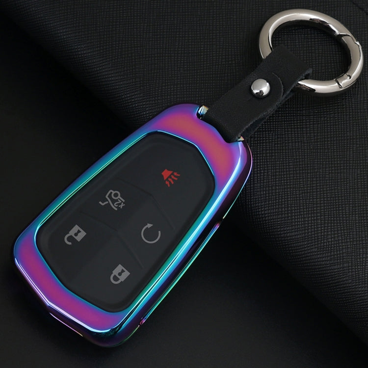Car Buckle Key Shell Zinc Alloy Car Key Shell Case Key Ring for Cadillac, Random Color Delivery
