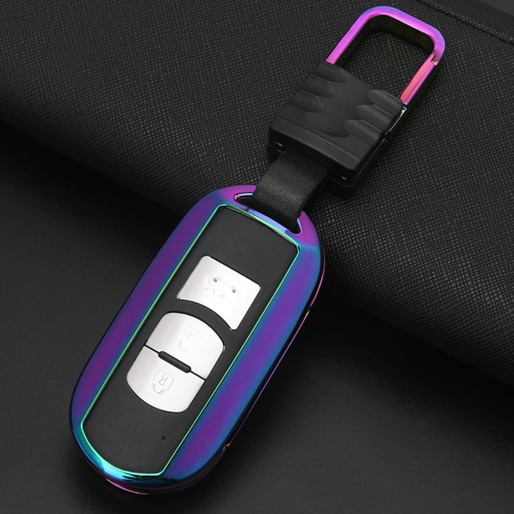 Car Buckle Key Shell Zinc Alloy Car Key Shell Case Key Ring for Mazda, Random Color Delivery