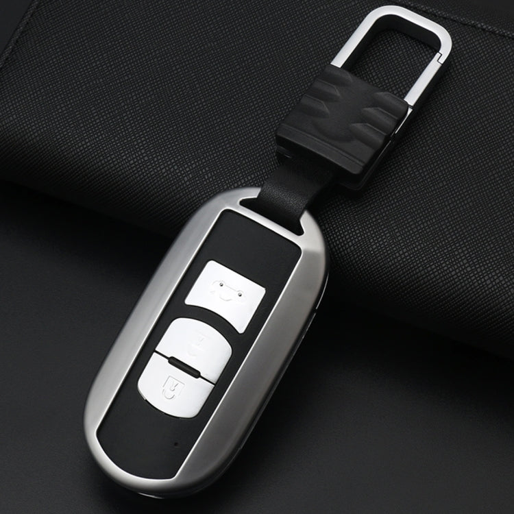 Car Buckle Key Shell Zinc Alloy Car Key Shell Case Key Ring for Mazda, Random Color Delivery