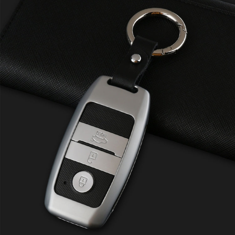 A Style Car Buckle Key Shell Zinc Alloy Car Key Shell Case Key Ring for Kia, Random Color Delivery