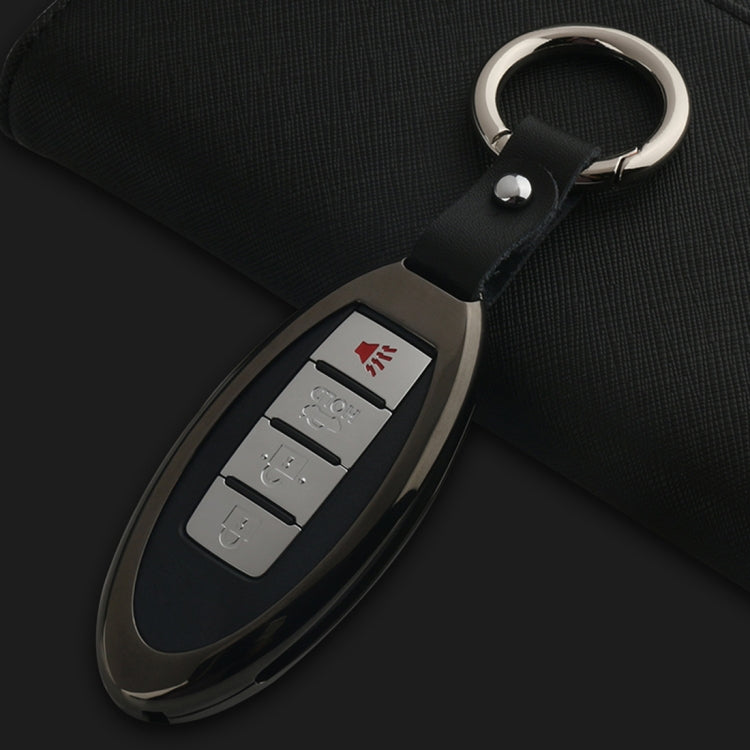 Car Buckle Key Shell Zinc Alloy Car Key Shell Case Key Ring for Dongfeng Nissan, Random Color Delivery