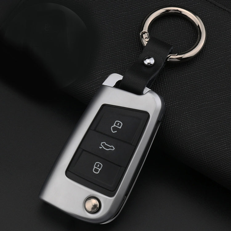 B Style Car Buckle Key Shell Zinc Alloy Car Key Shell Case Key Ring for Skoda, Random Color Delivery