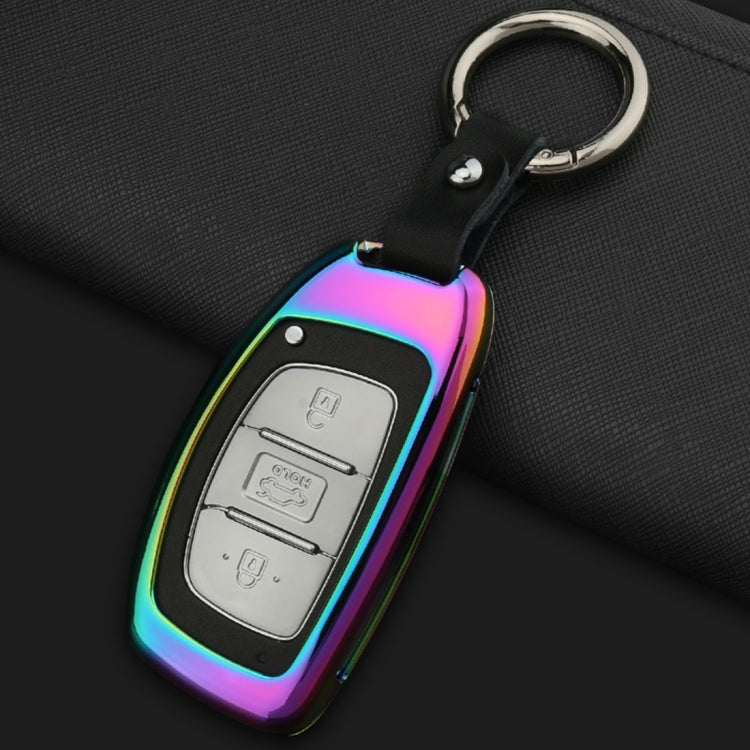 A Style Car Buckle Key Shell Zinc Alloy Car Key Shell Case Key Ring for Hyundai, Random Color Delivery