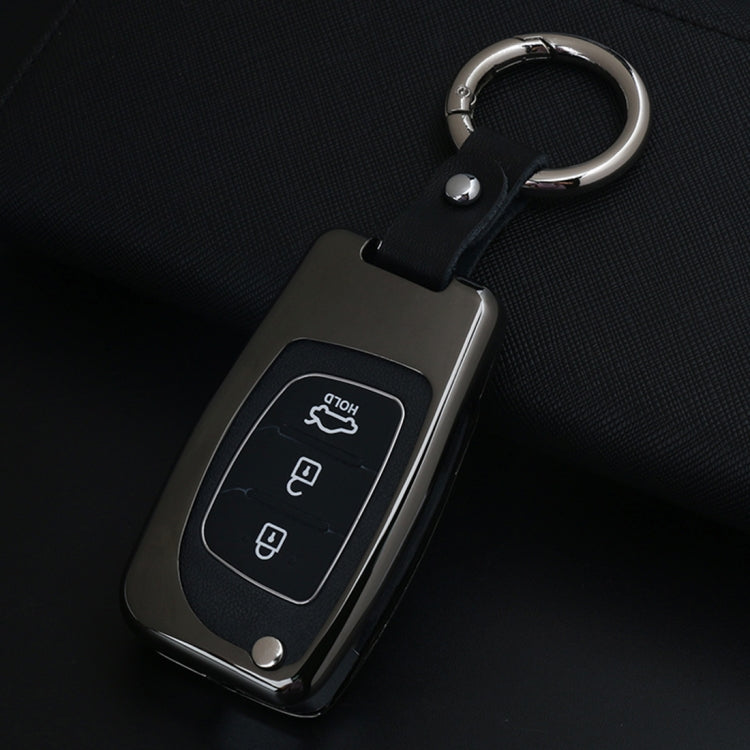 B Style Car Buckle Key Shell Zinc Alloy Car Key Shell Case Key Ring for Hyundai, Random Color Delivery