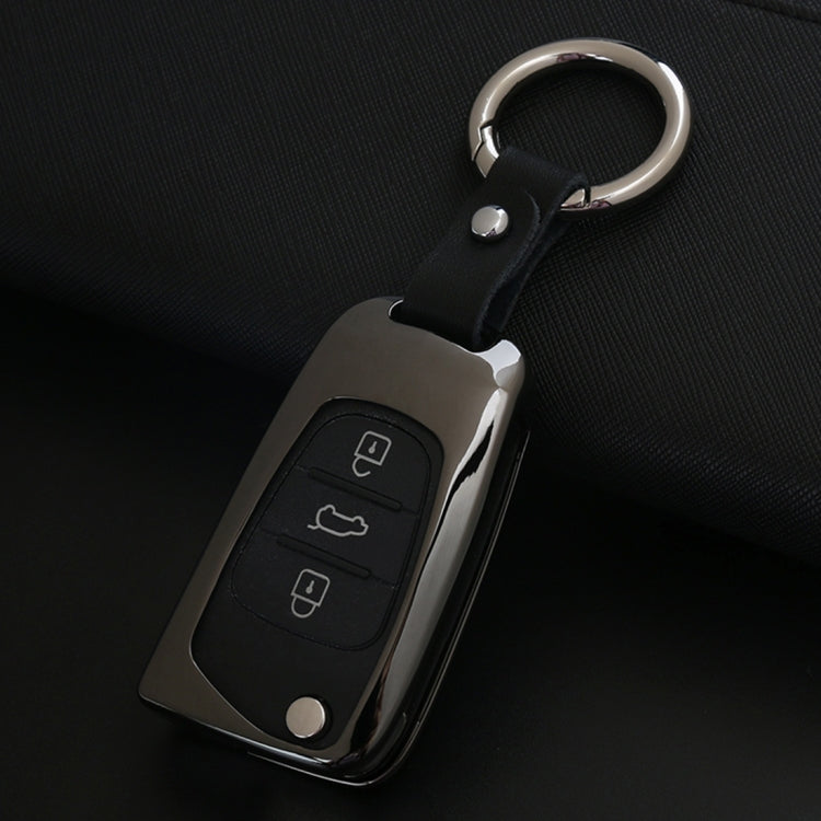 D Style Car Buckle Key Shell Zinc Alloy Car Key Shell Case Key Ring for Hyundai, Random Color Delivery