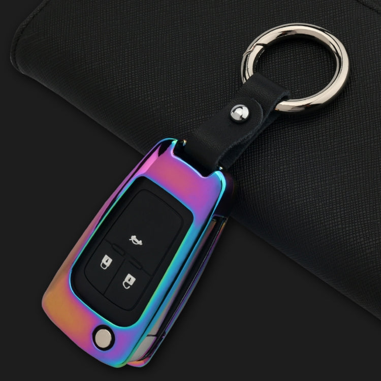 Car Buckle Key Shell Zinc Alloy Car Key Shell Case Key Ring for Chevrolet, Random Color Delivery