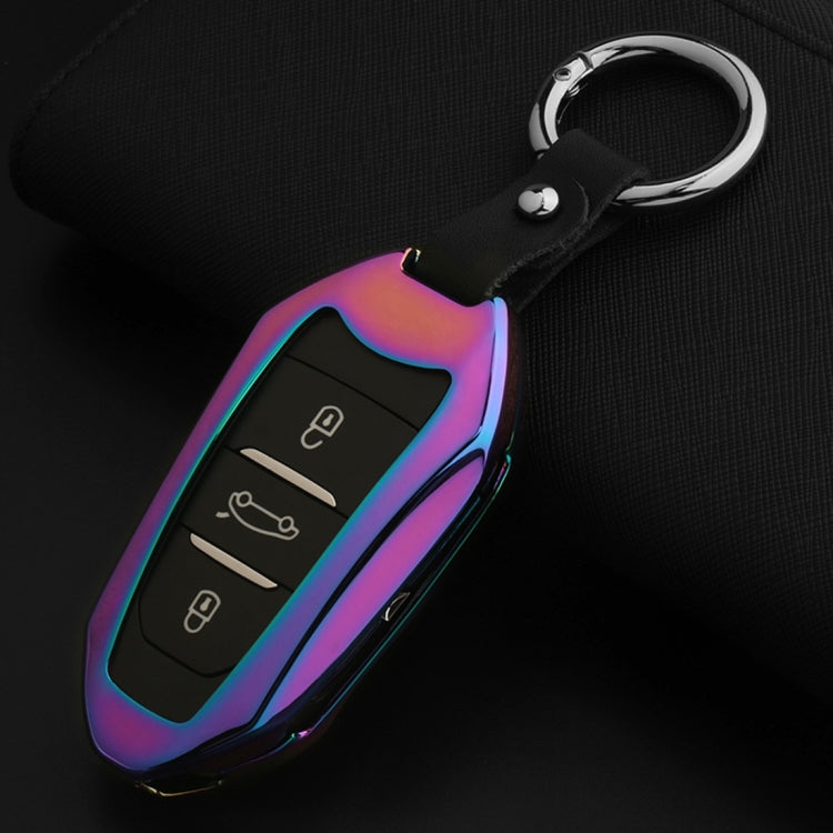 B Style Car Buckle Key Shell Zinc Alloy Car Key Shell Case Key Ring for Citroen, Random Color Delivery