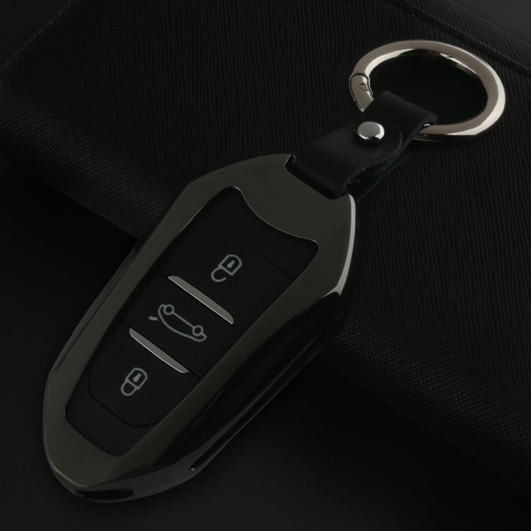 B Style Car Buckle Key Shell Zinc Alloy Car Key Shell Case Key Ring for Citroen, Random Color Delivery