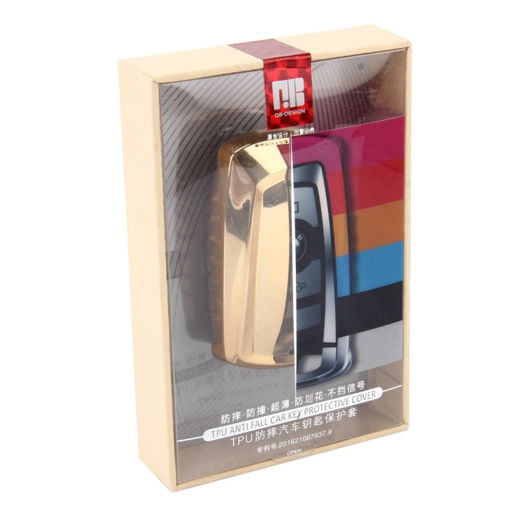 TPU Plating Drop-proof Car Auto Universal Key Ring Protection Cover for BMW(Gold)