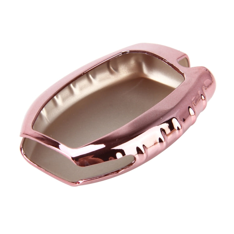 TPU Plating Drop-proof Car Auto Universal Key Ring Protection Cover for Benz GLA, C, S, E, GLC, GLK, CLA, ML, GLE(Pink)