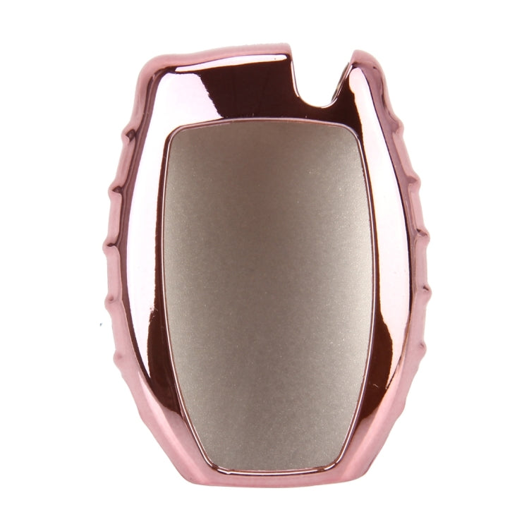 TPU Plating Drop-proof Car Auto Universal Key Ring Protection Cover for Benz GLA, C, S, E, GLC, GLK, CLA, ML, GLE(Pink)
