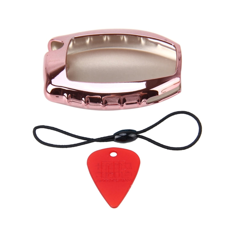 TPU Plating Drop-proof Car Auto Universal Key Ring Protection Cover for Benz GLA, C, S, E, GLC, GLK, CLA, ML, GLE(Pink)
