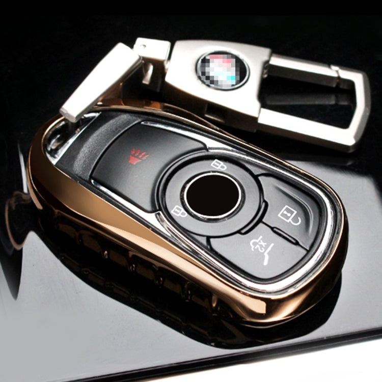 TPU Plating Drop-proof Car Auto Universal Key Ring Protection Cover for Buick(Gold)