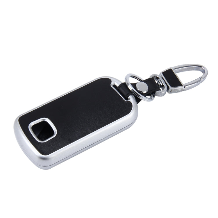 Car Auto PU Leather Intelligence Luminous Effect Key Ring Protection Cover for Eighth Generation Accord Ninth Generation Civic(Silver)